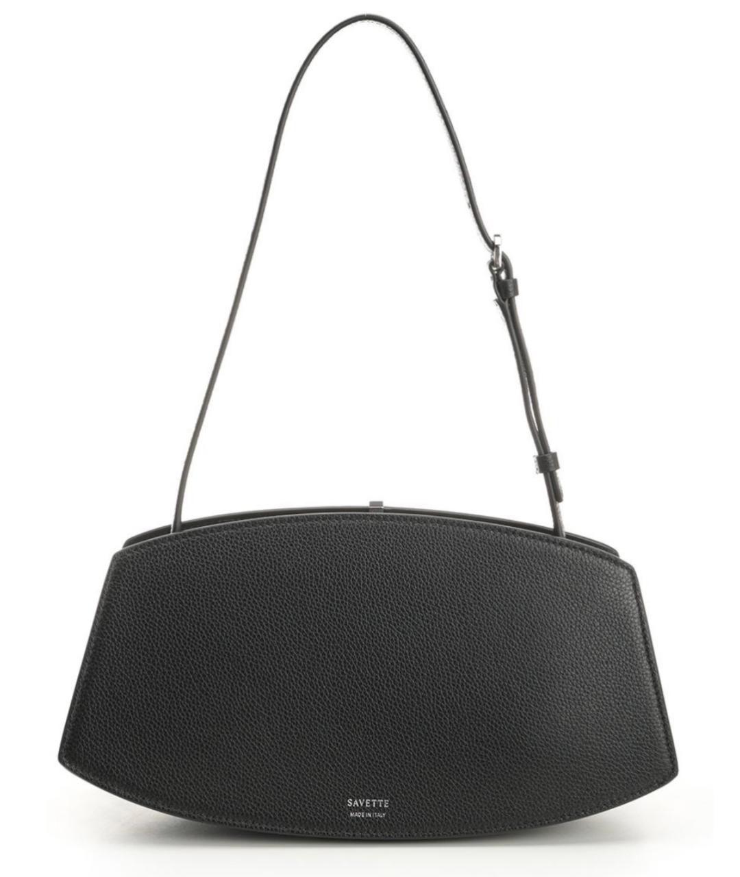 Savette Черная кожаная сумка через плечо, фото 3