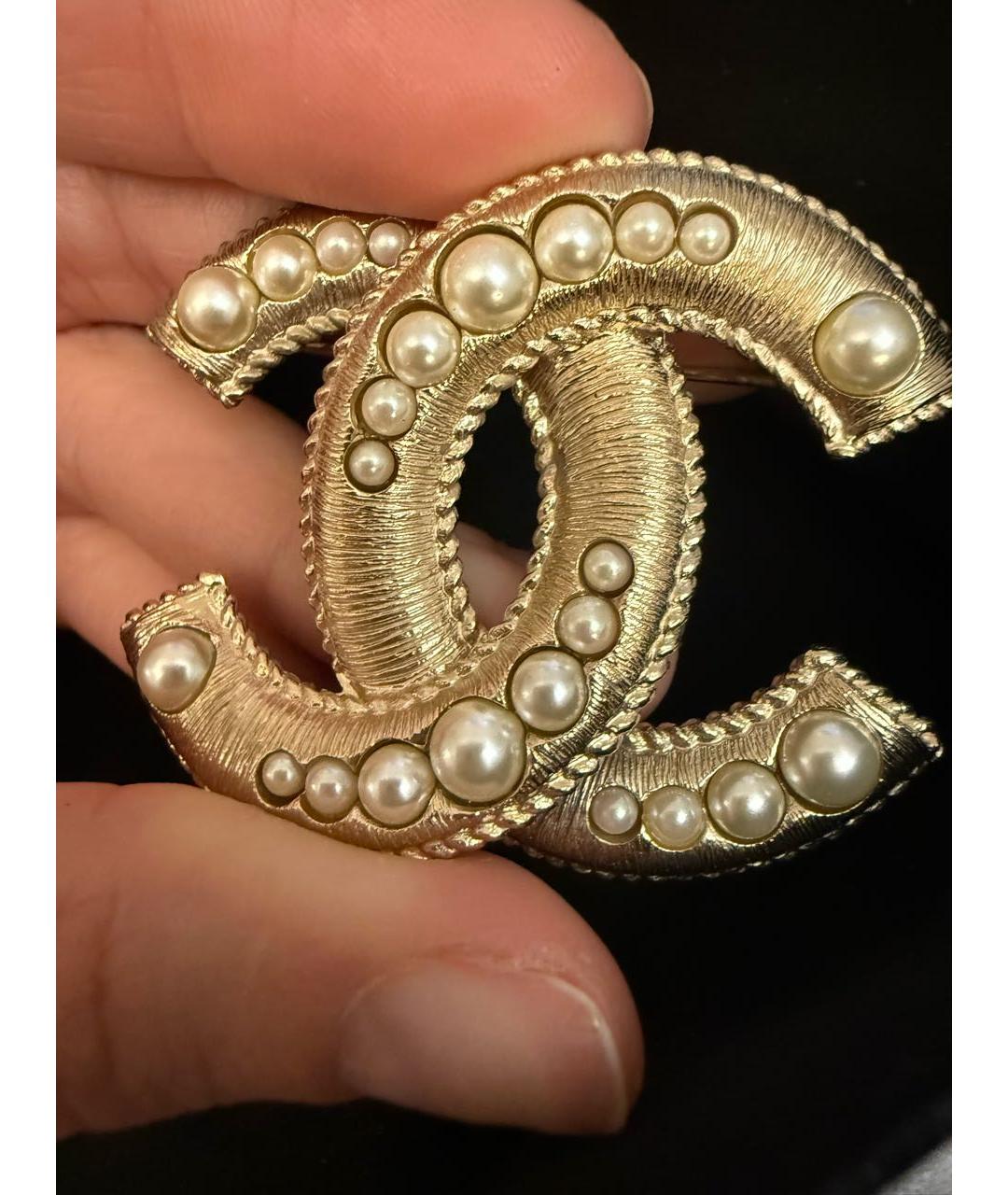 CHANEL Золотая металлическая булавка / брошь, фото 8