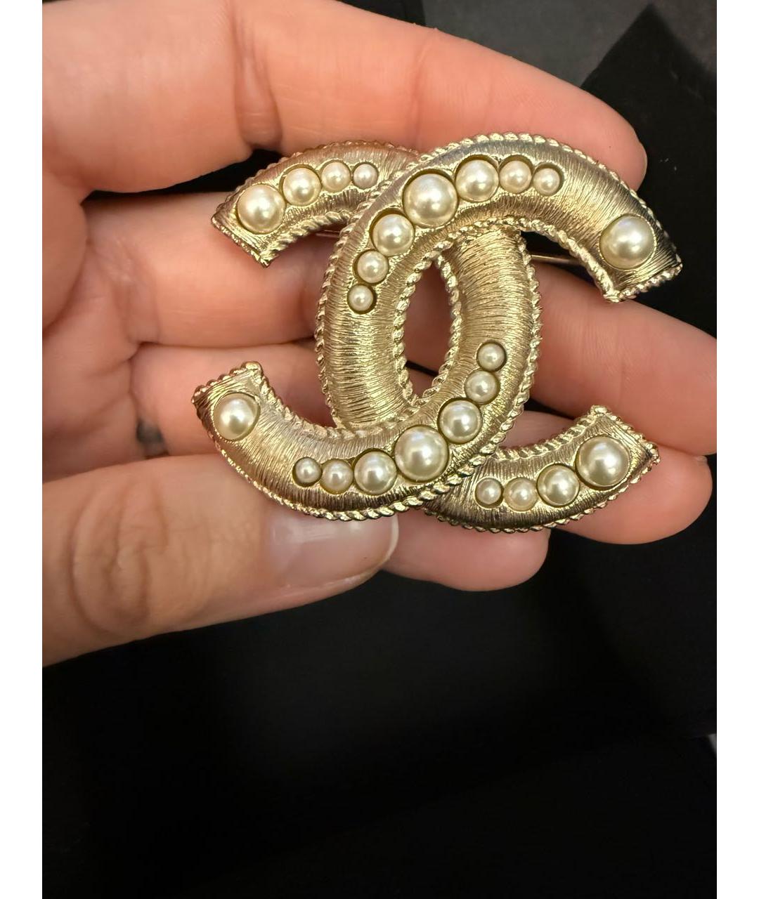 CHANEL Золотая металлическая булавка / брошь, фото 4