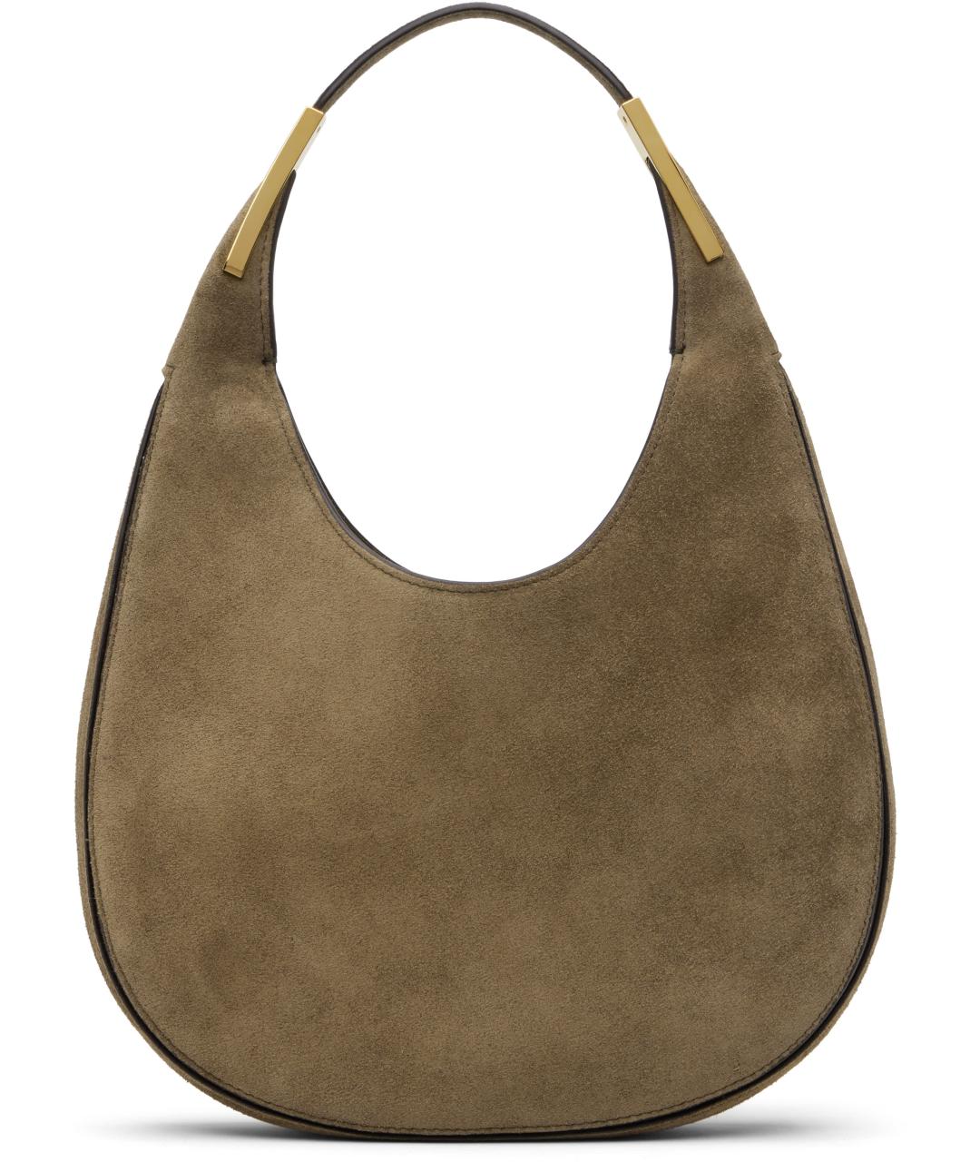 Savette Коричневая замшевая сумка с короткими ручками, фото 4