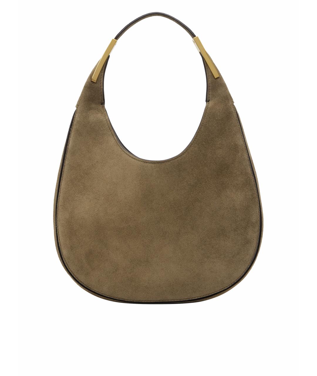 Savette Коричневая замшевая сумка с короткими ручками, фото 1