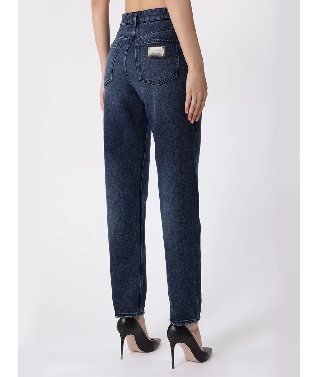 DOLCE&GABBANA Синие хлопковые прямые джинсы, фото 2