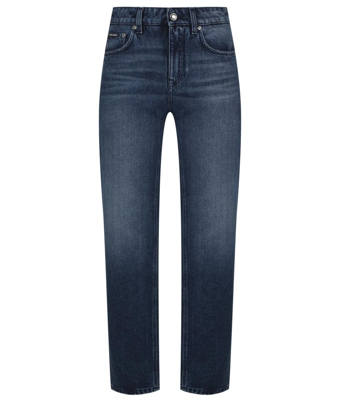 DOLCE&GABBANA Синие хлопковые прямые джинсы, фото 1