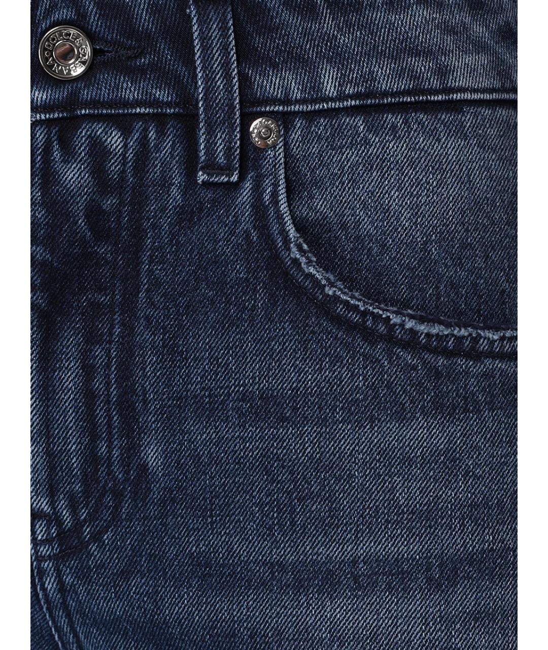 DOLCE&GABBANA Синие хлопковые прямые джинсы, фото 4