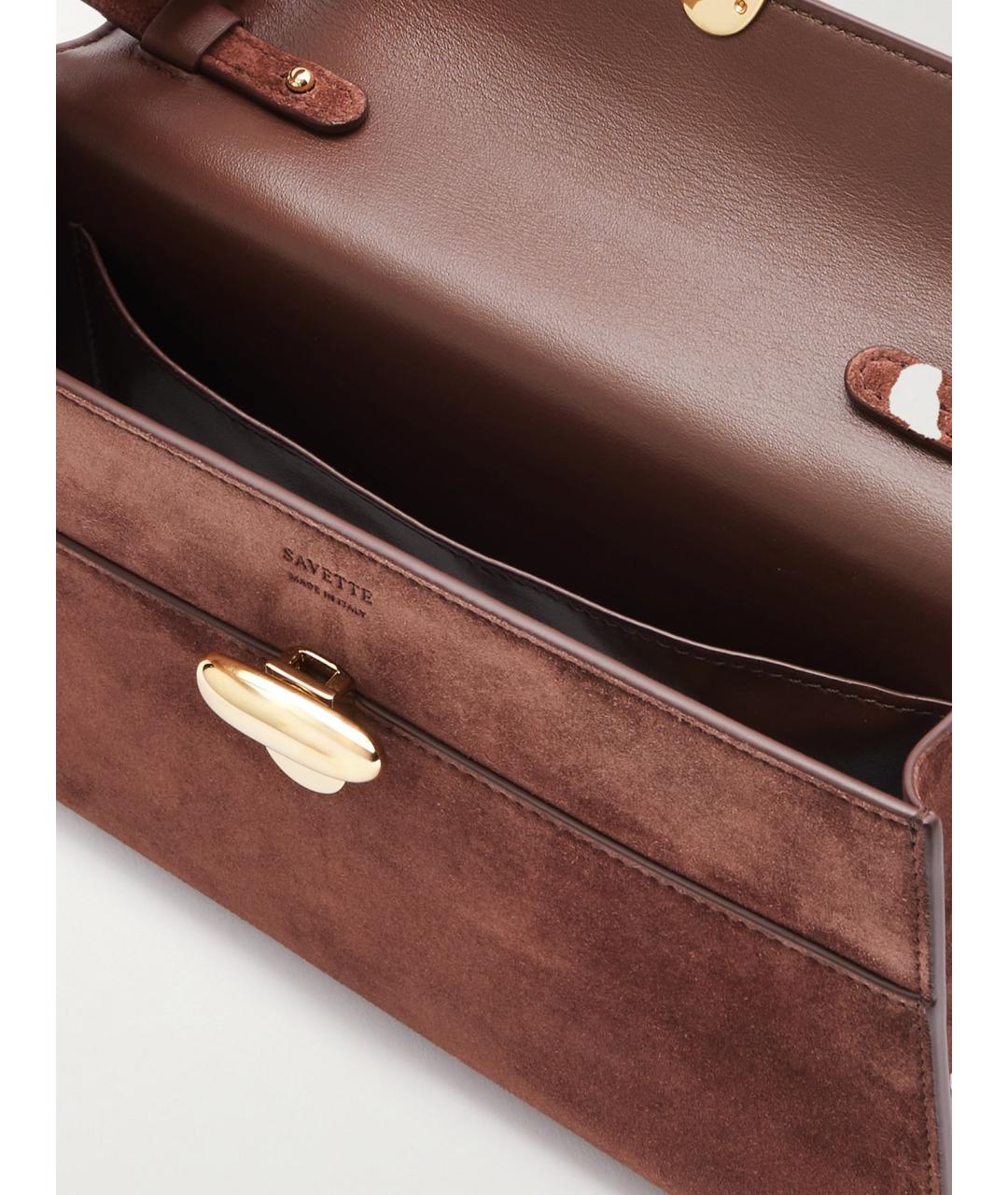 Savette Коричневая замшевая сумка через плечо, фото 5