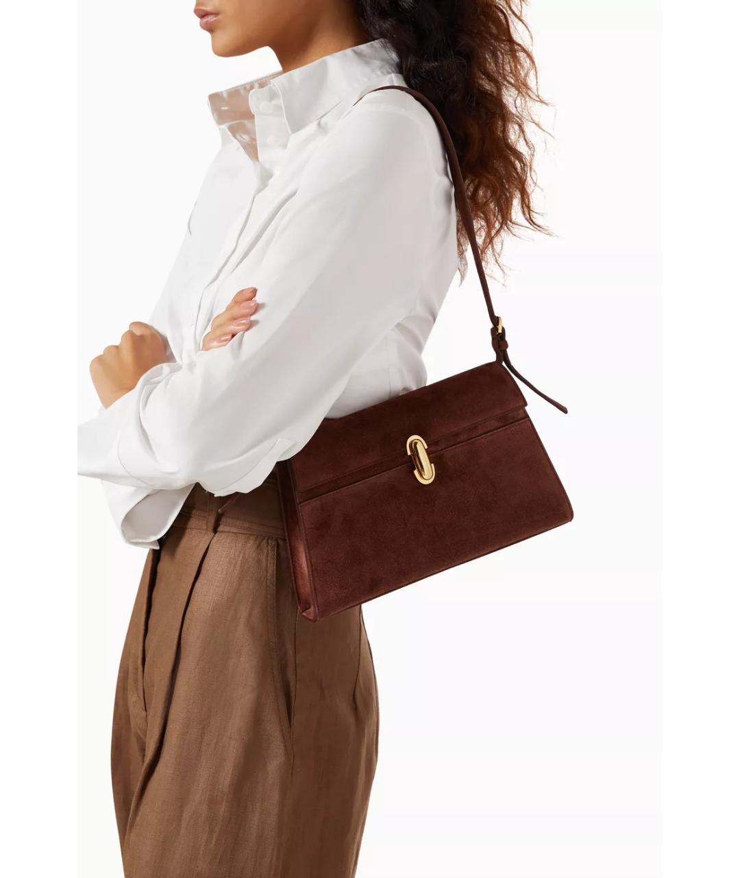 Savette Коричневая замшевая сумка через плечо, фото 3