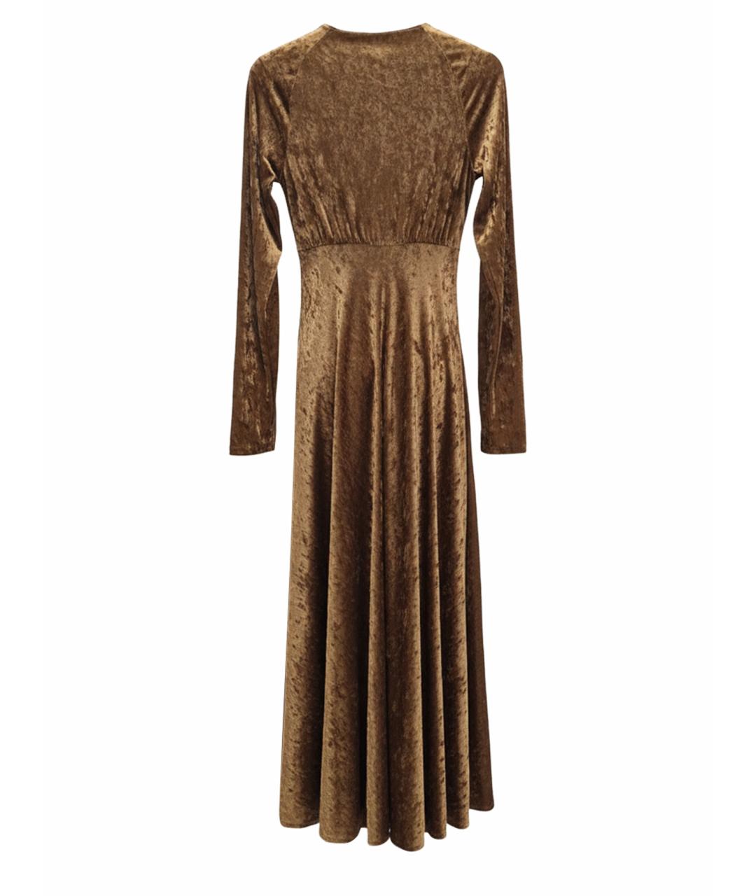 MAJE Золотое бархатное коктейльное платье, фото 1