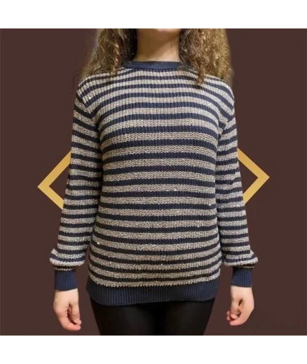 BRUNELLO CUCINELLI Синий хлопковый джемпер / свитер, фото 2