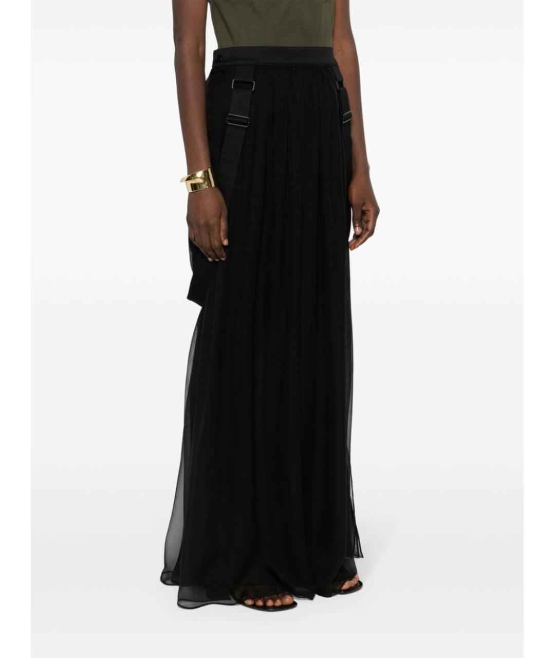MAX MARA Черная шелковая юбка миди, фото 5