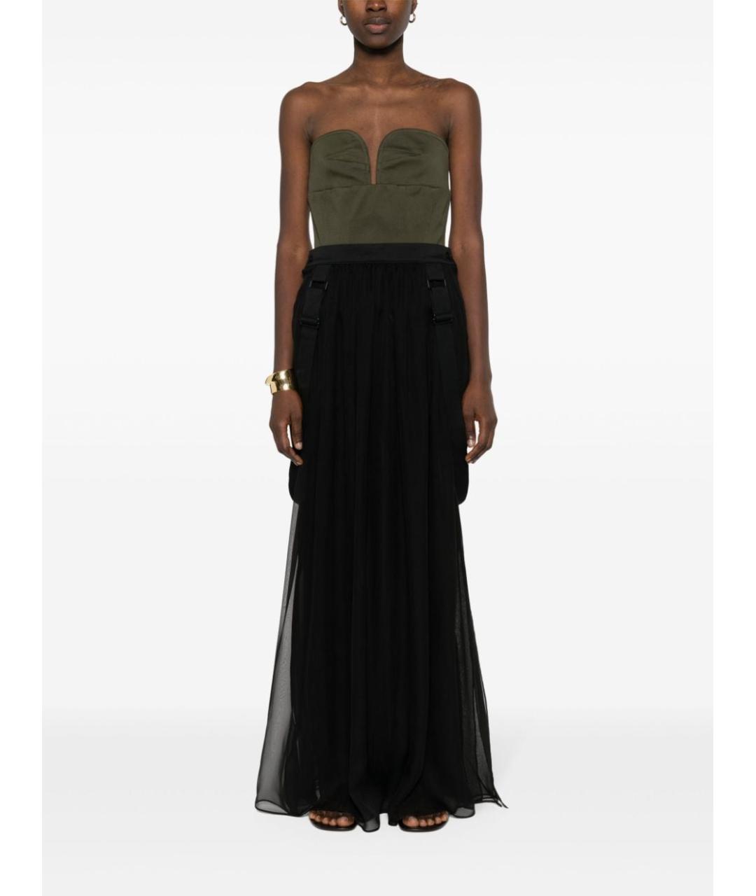 MAX MARA Черная шелковая юбка миди, фото 3