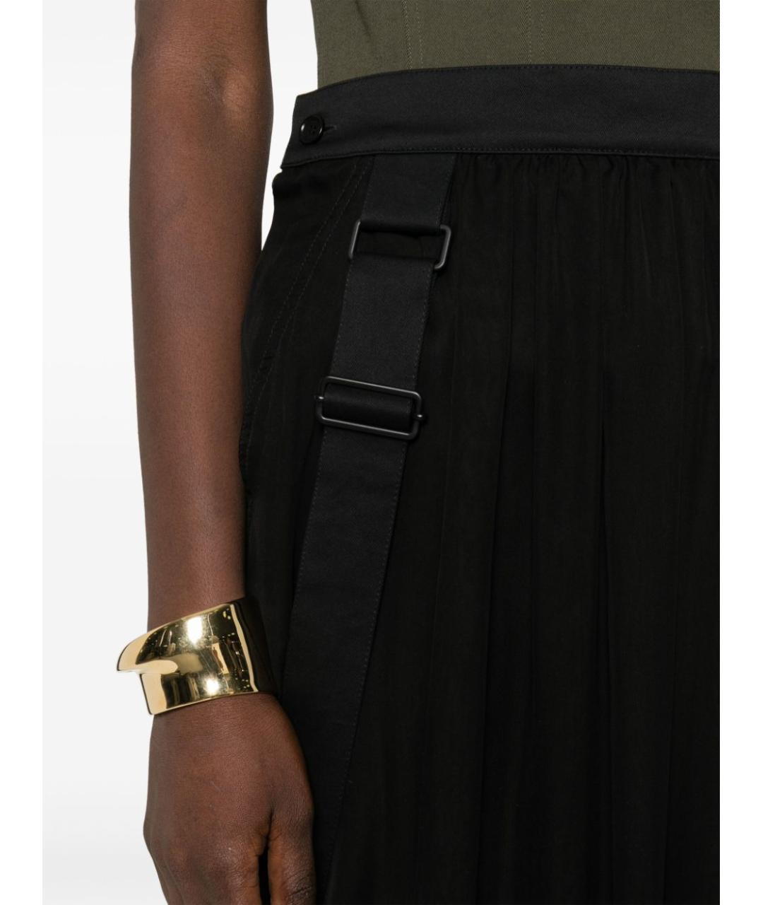 MAX MARA Черная шелковая юбка миди, фото 2