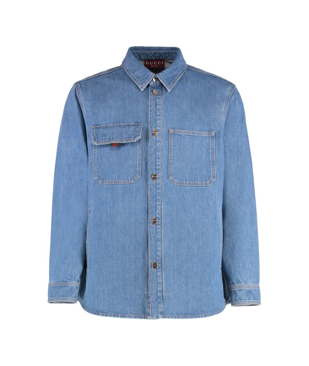 GUCCI Синяя кэжуал рубашка, фото 1