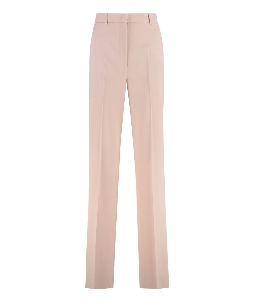 MAX MARA STUDIO Розовые шерстяные прямые брюки, фото 1