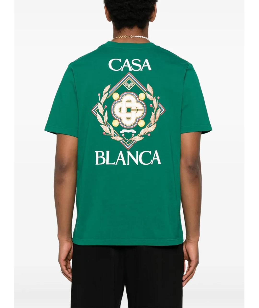 CASABLANCA Бирюзовая хлопковая футболка, фото 3