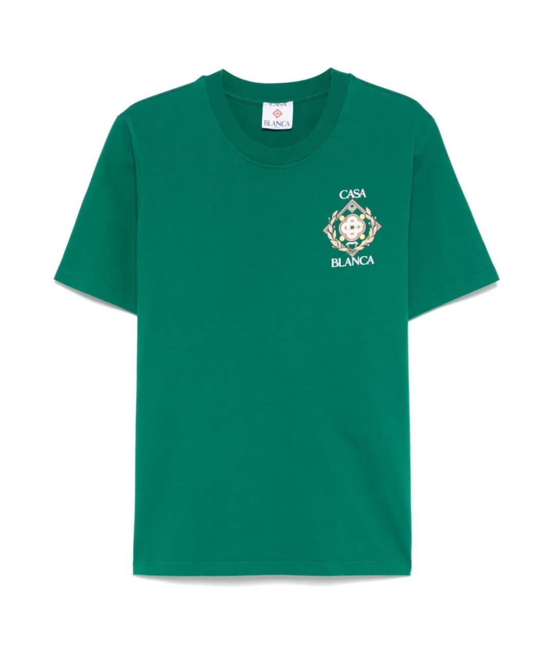 CASABLANCA Бирюзовая хлопковая футболка, фото 1