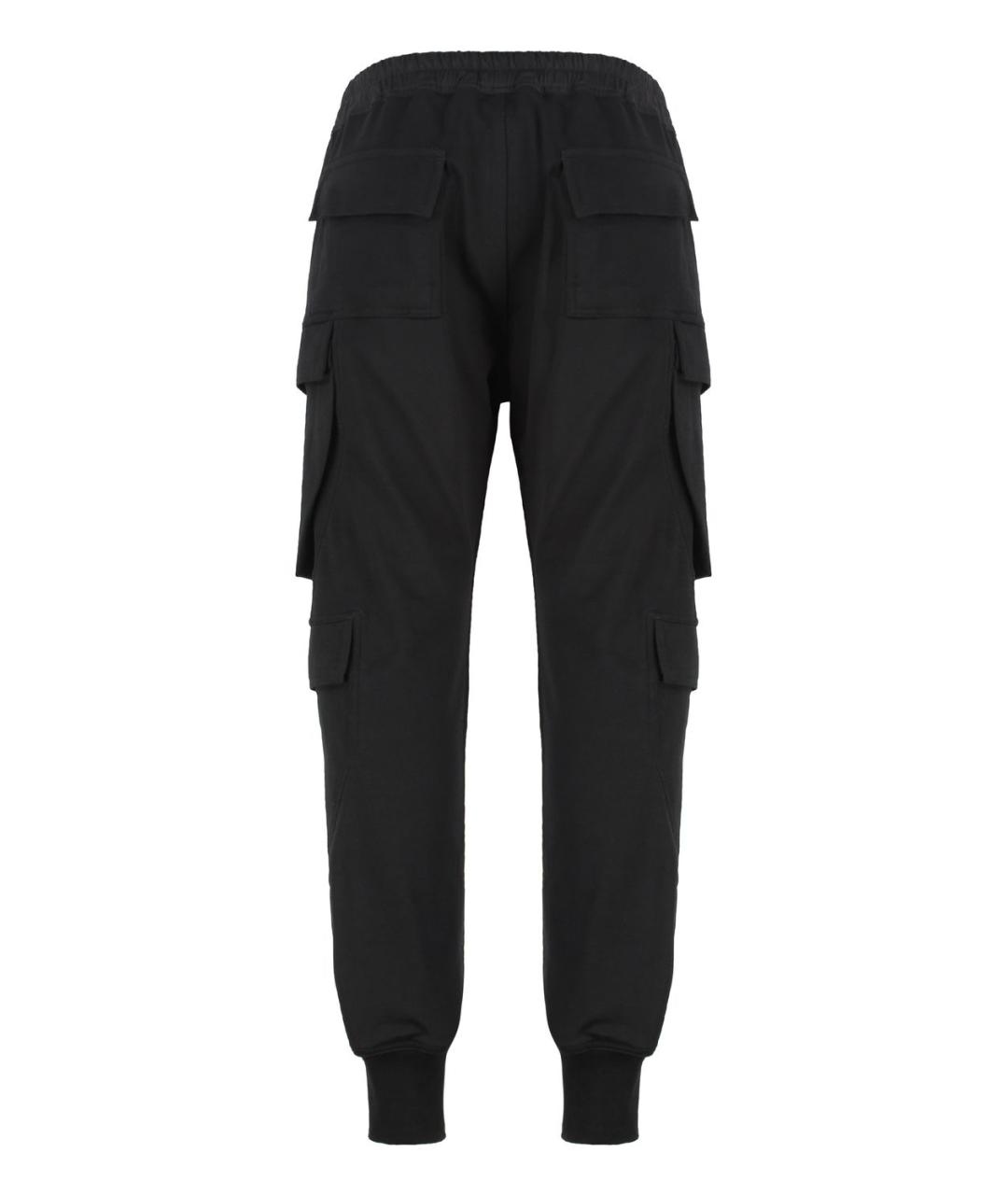 RICK OWENS Черные хлопковые повседневные брюки, фото 2