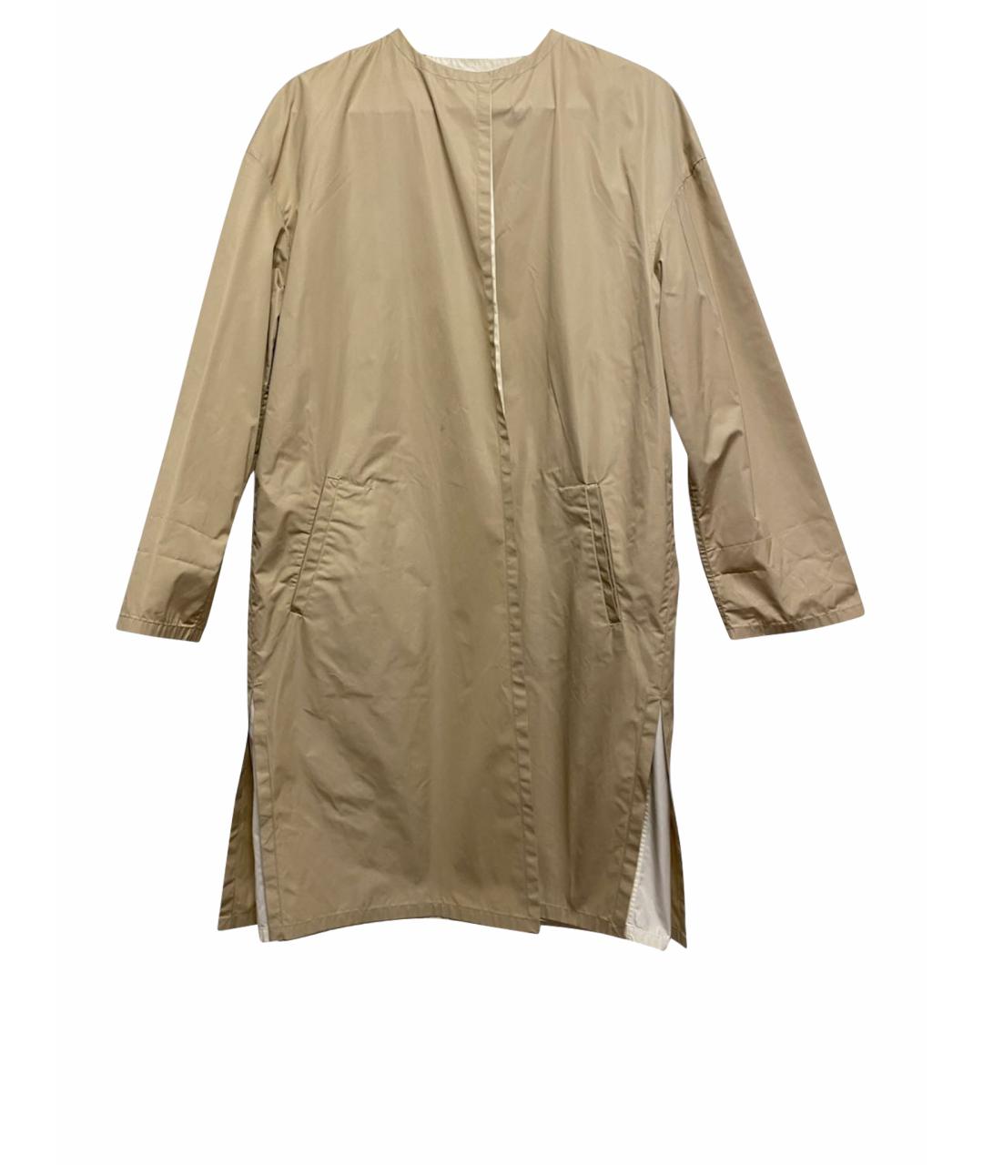 LES COPAINS Бежевый полиэстеровый тренч/плащ, фото 1
