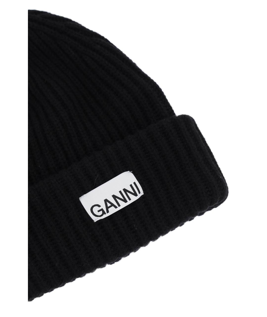 GANNI Черная шерстяная шапка, фото 4