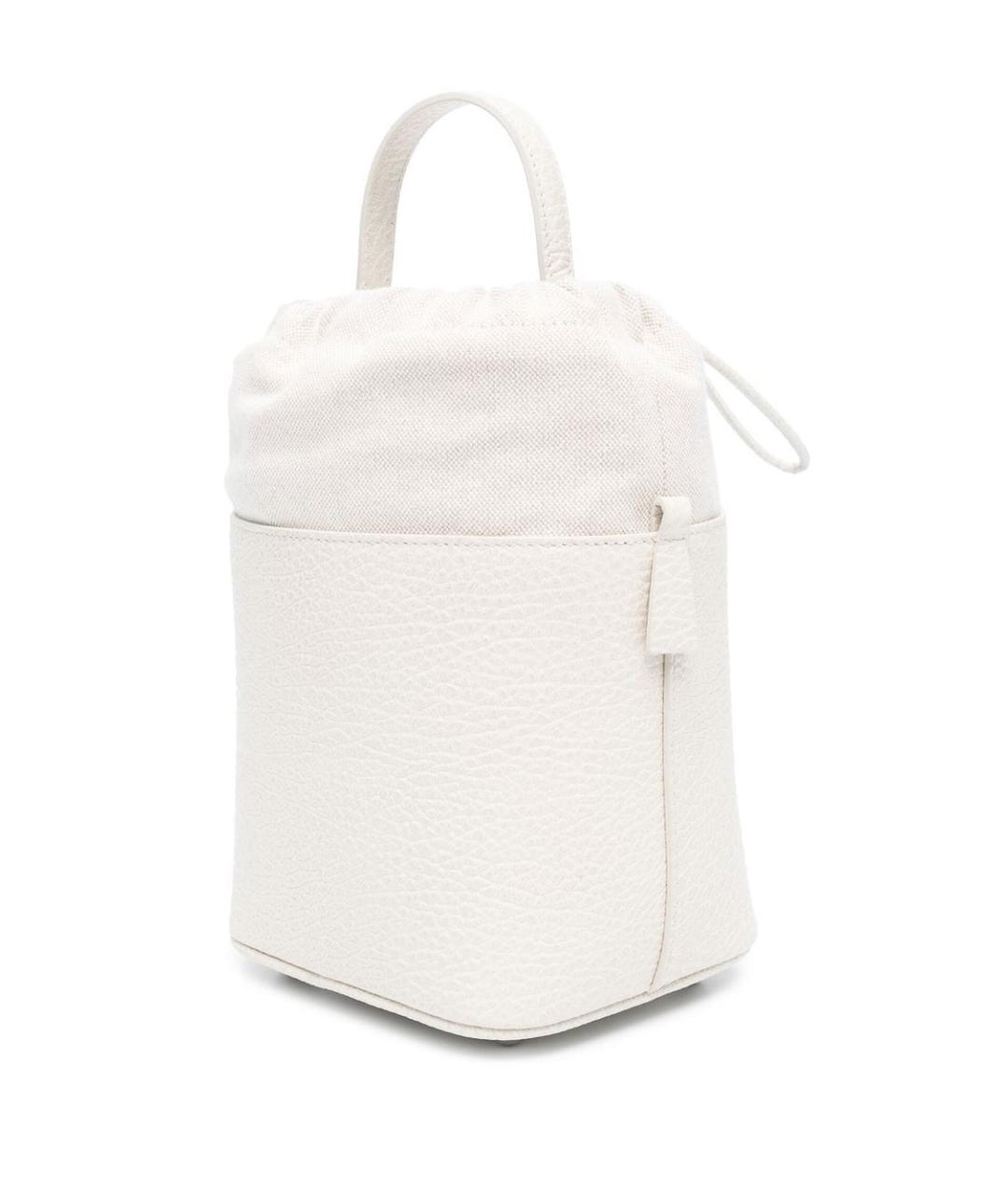 MAISON MARGIELA Белая кожаная сумка с короткими ручками, фото 3