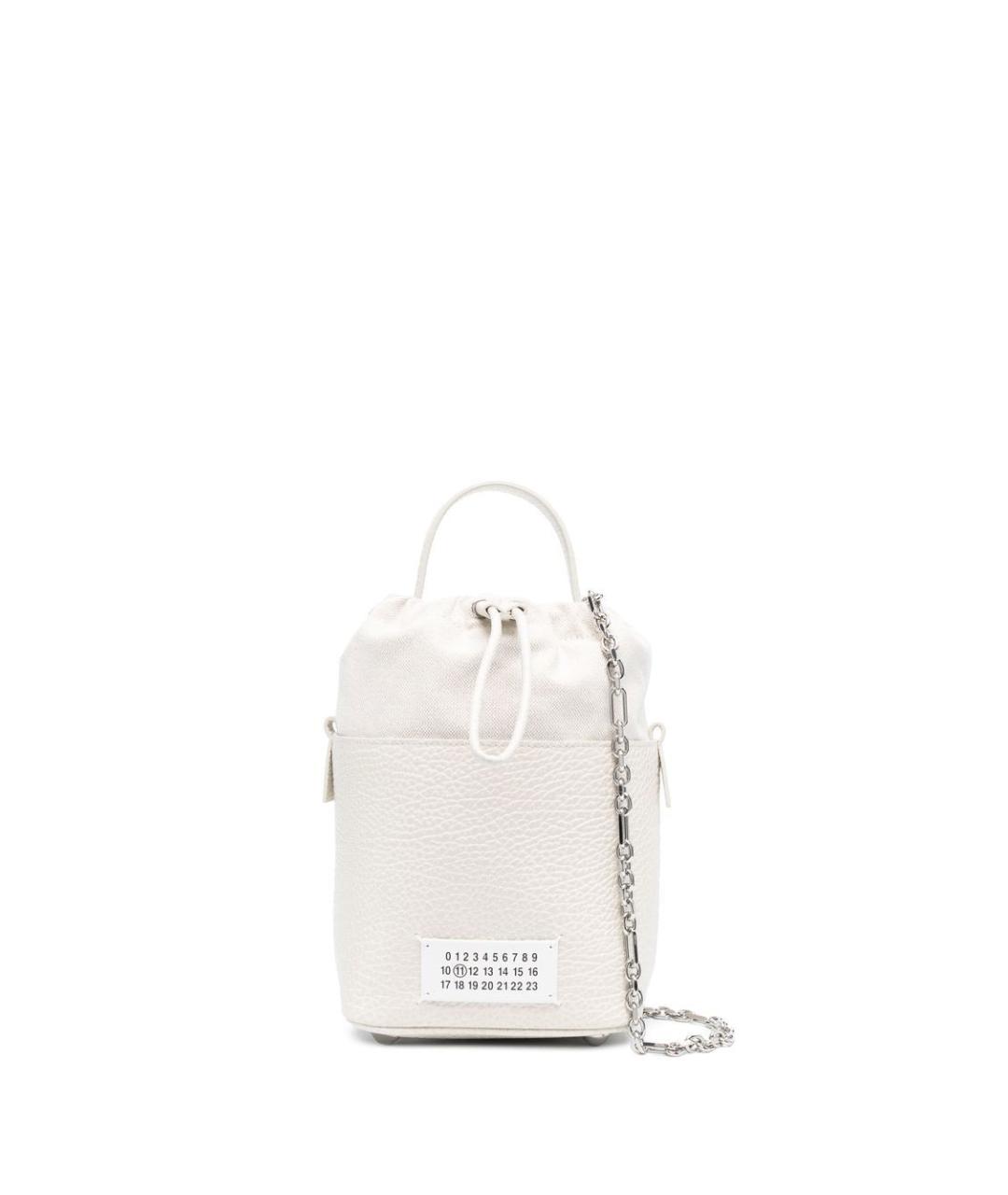 MAISON MARGIELA Белая кожаная сумка с короткими ручками, фото 1