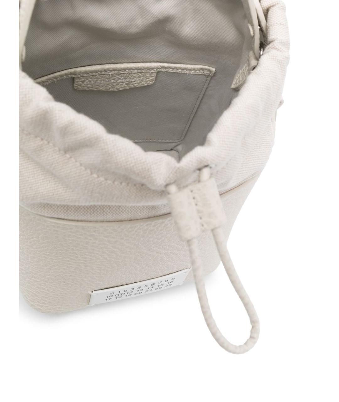 MAISON MARGIELA Белая кожаная сумка с короткими ручками, фото 5