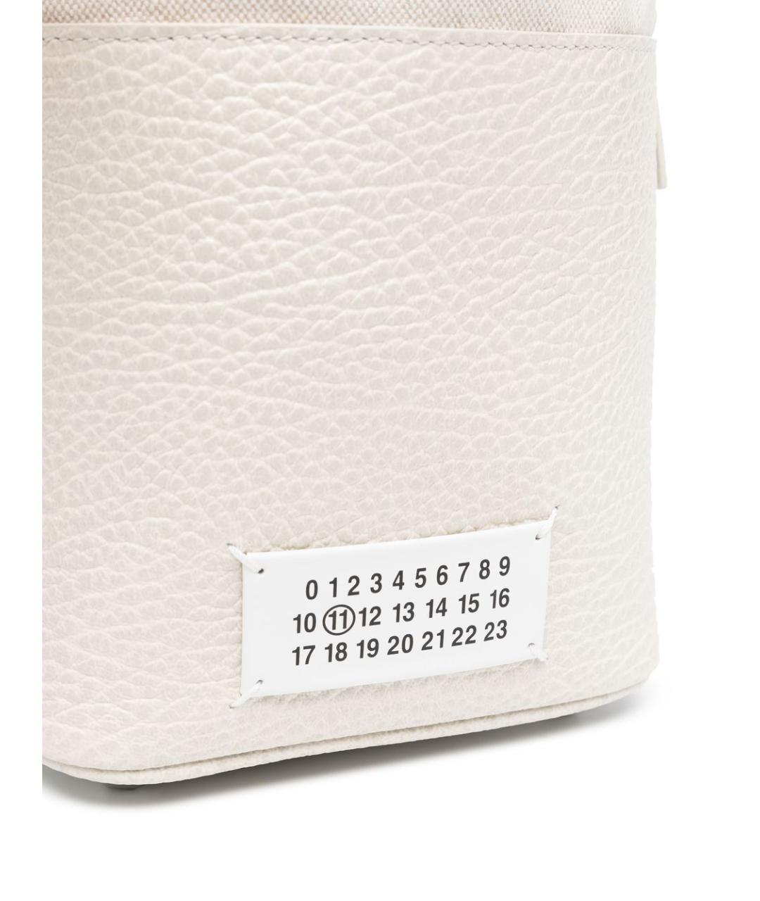 MAISON MARGIELA Белая кожаная сумка с короткими ручками, фото 4