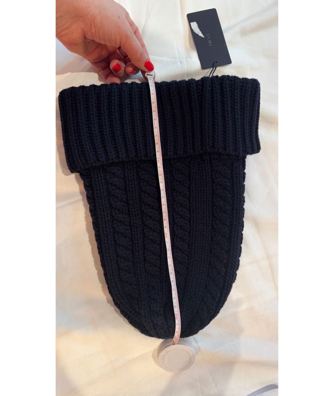 PRADA Темно-синяя шерстяная шапка, фото 2