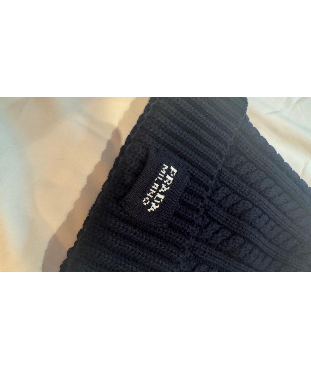 PRADA Темно-синяя шерстяная шапка, фото 4
