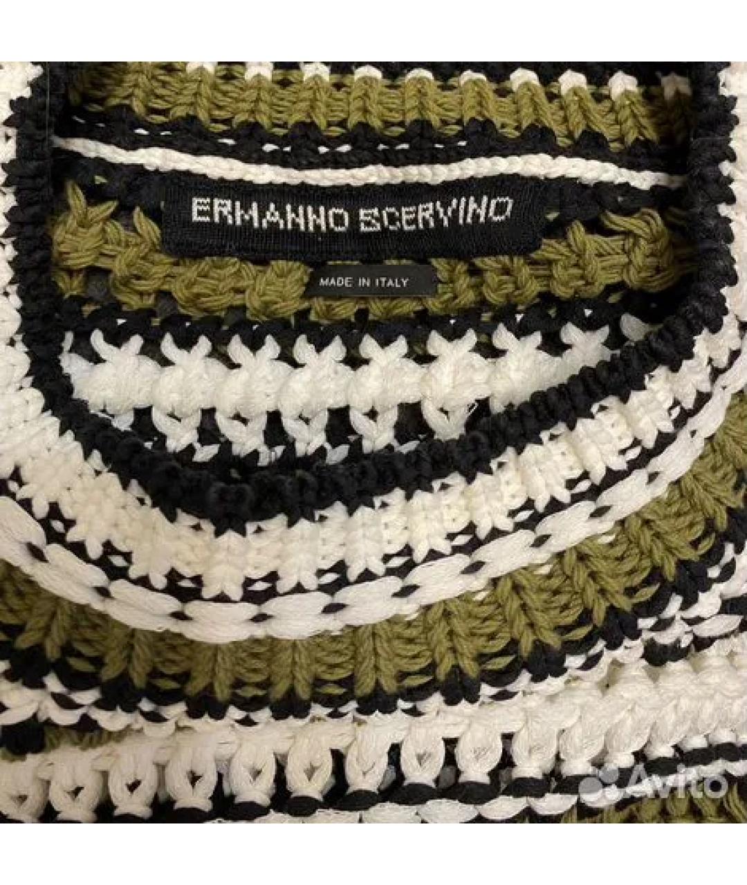 ERMANNO SCERVINO Зеленый хлопковый джемпер / свитер, фото 3