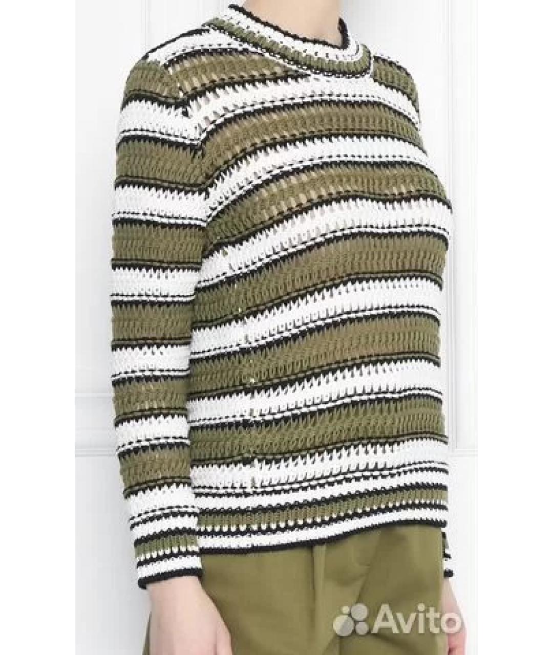 ERMANNO SCERVINO Зеленый хлопковый джемпер / свитер, фото 7