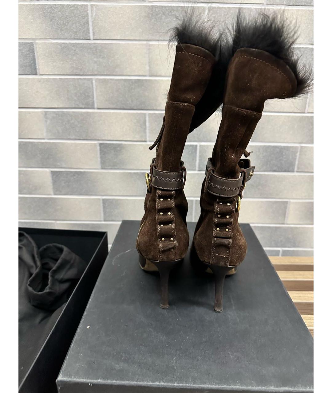 DSQUARED2 Коричневые кожаные полусапоги, фото 3