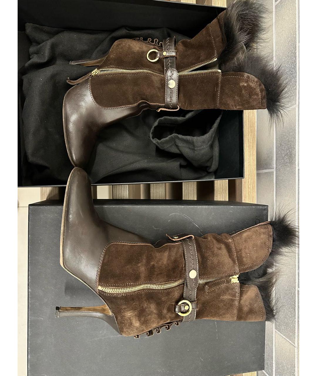 DSQUARED2 Коричневые кожаные полусапоги, фото 5