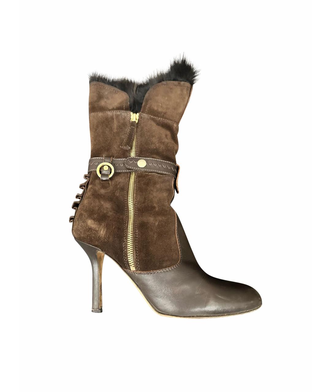 DSQUARED2 Коричневые кожаные полусапоги, фото 1