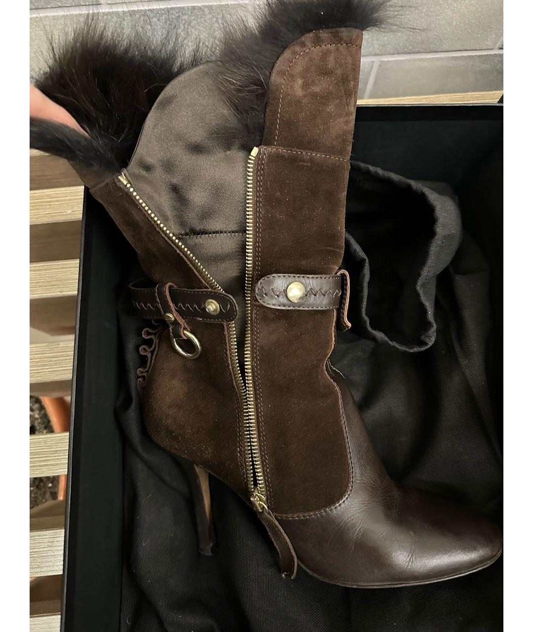 DSQUARED2 Коричневые кожаные полусапоги, фото 4