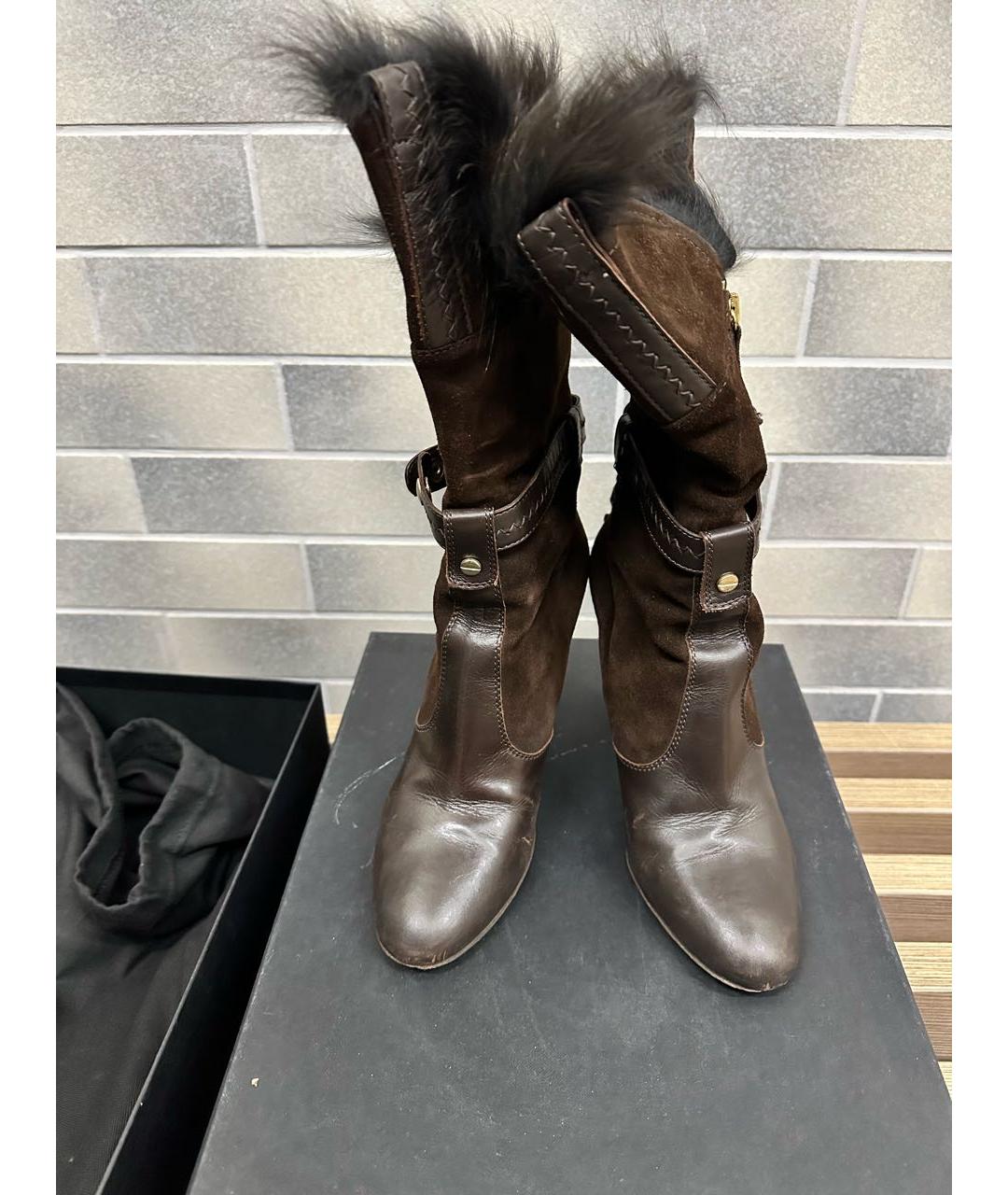 DSQUARED2 Коричневые кожаные полусапоги, фото 2