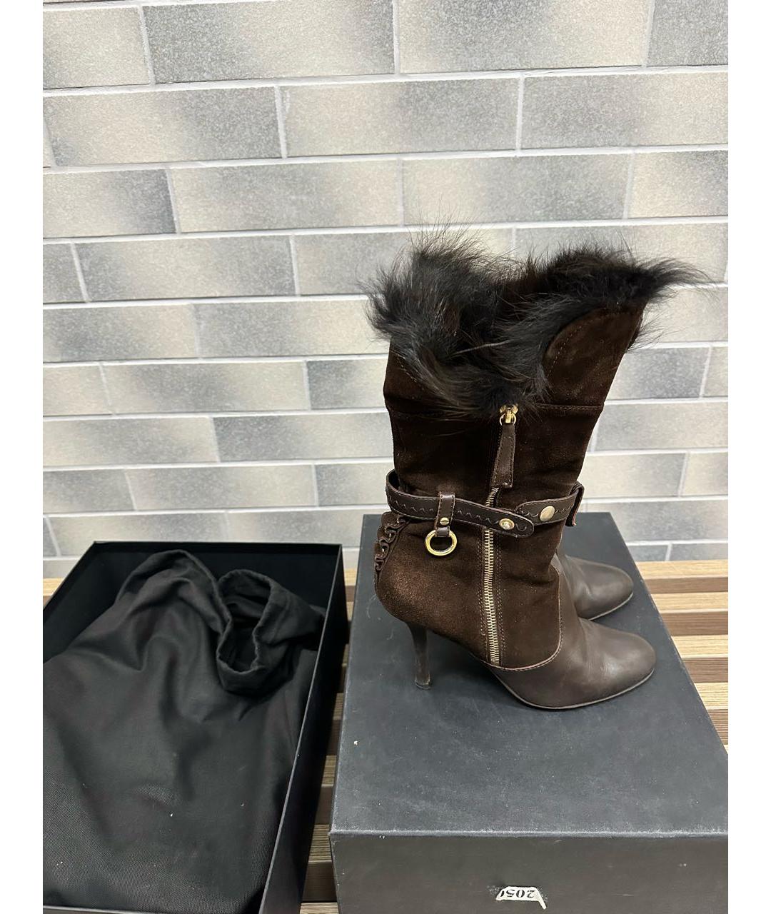 DSQUARED2 Коричневые кожаные полусапоги, фото 6