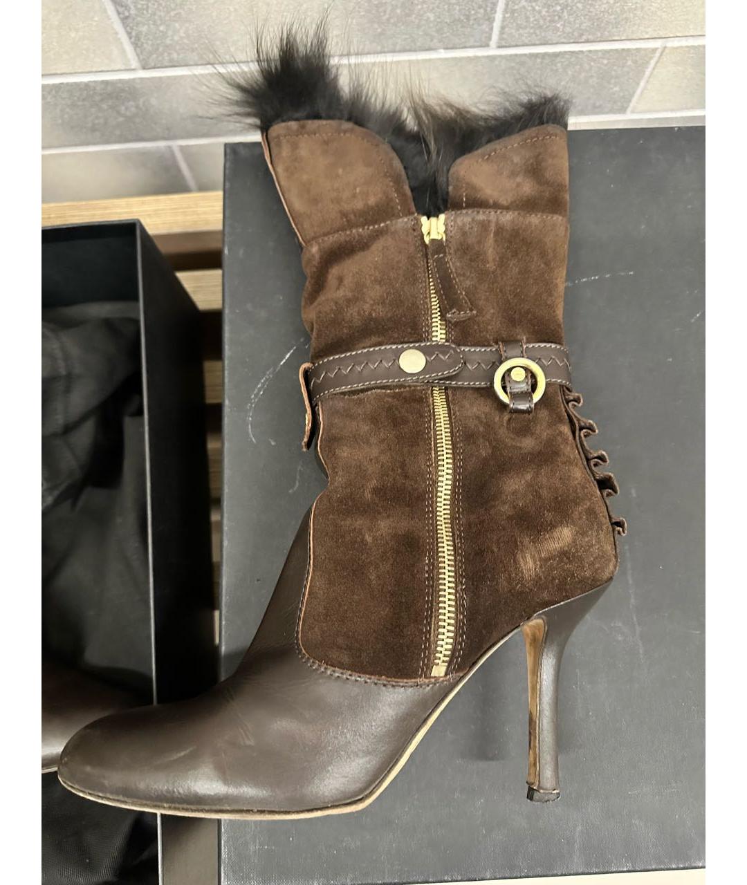 DSQUARED2 Коричневые кожаные полусапоги, фото 7