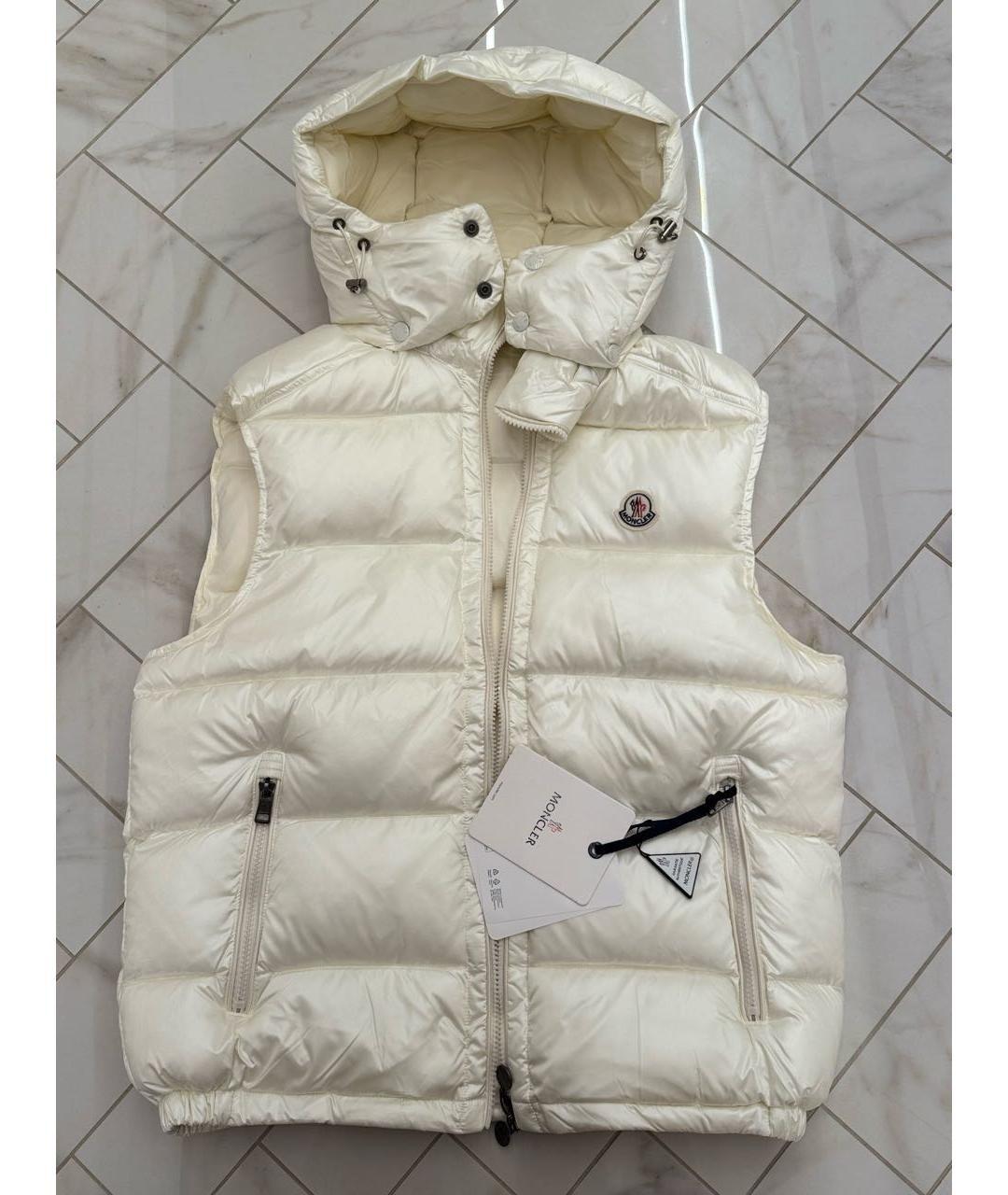 MONCLER Белый полиамидовый жилет, фото 10