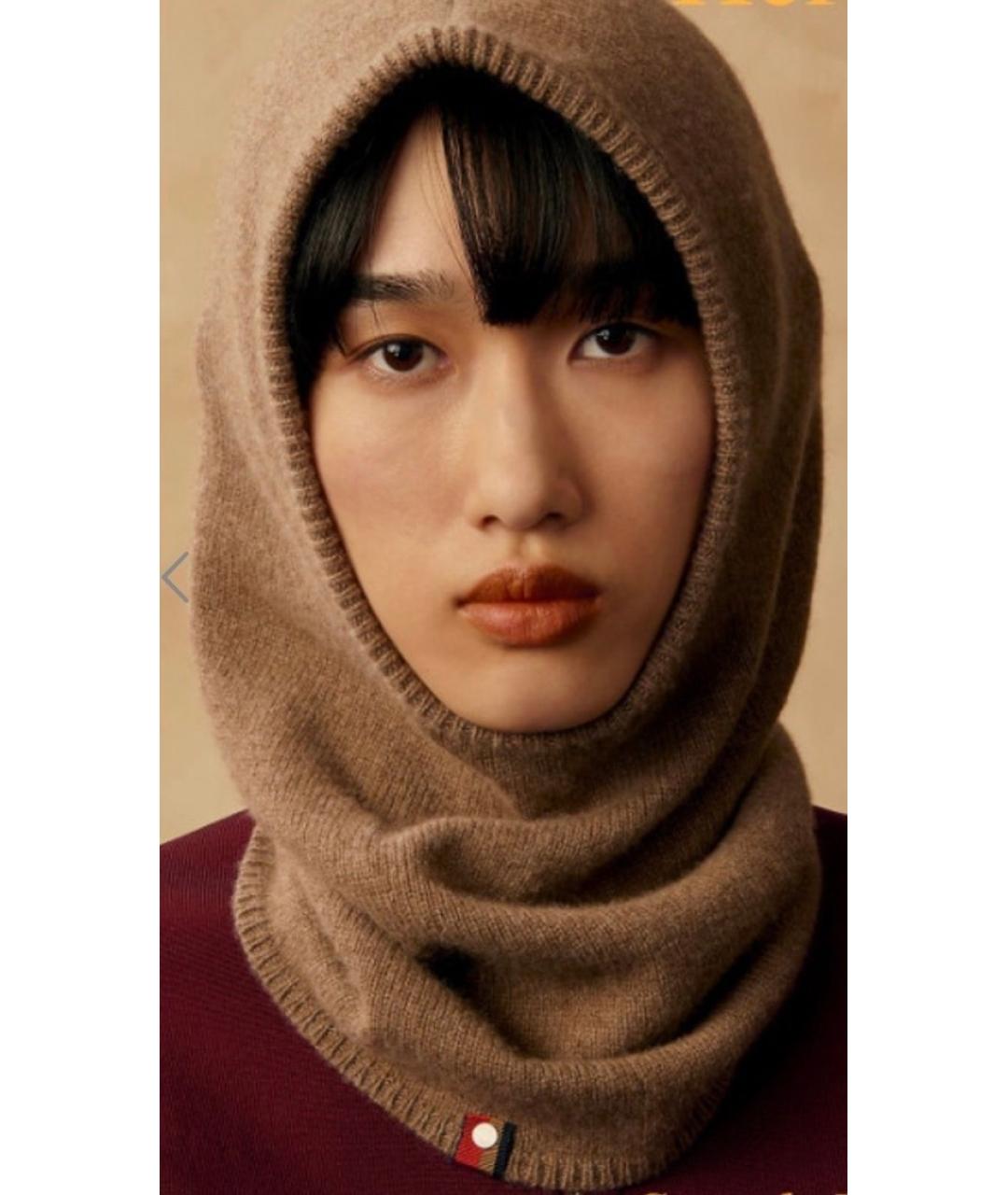 HERMES Коричневый кашемировый капюшон, фото 2