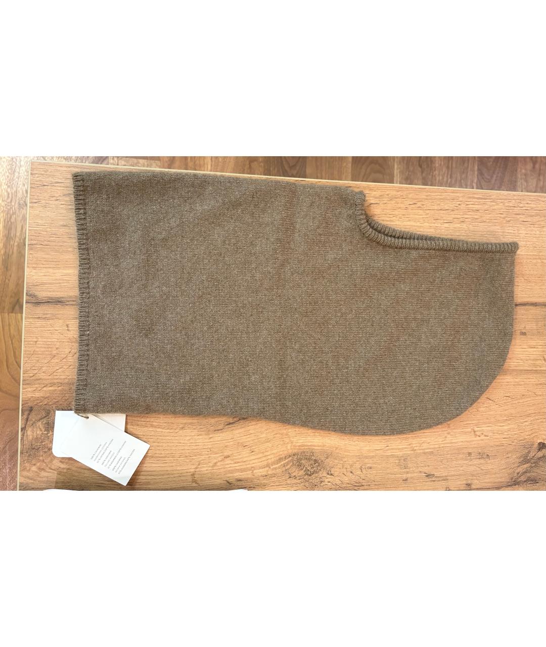 HERMES Коричневый кашемировый капюшон, фото 5