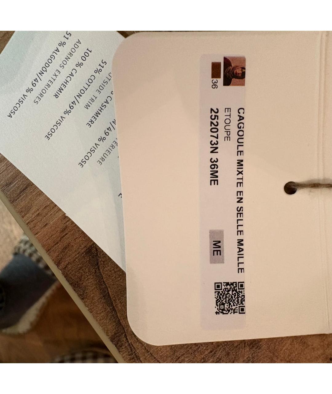 HERMES Коричневый кашемировый капюшон, фото 4