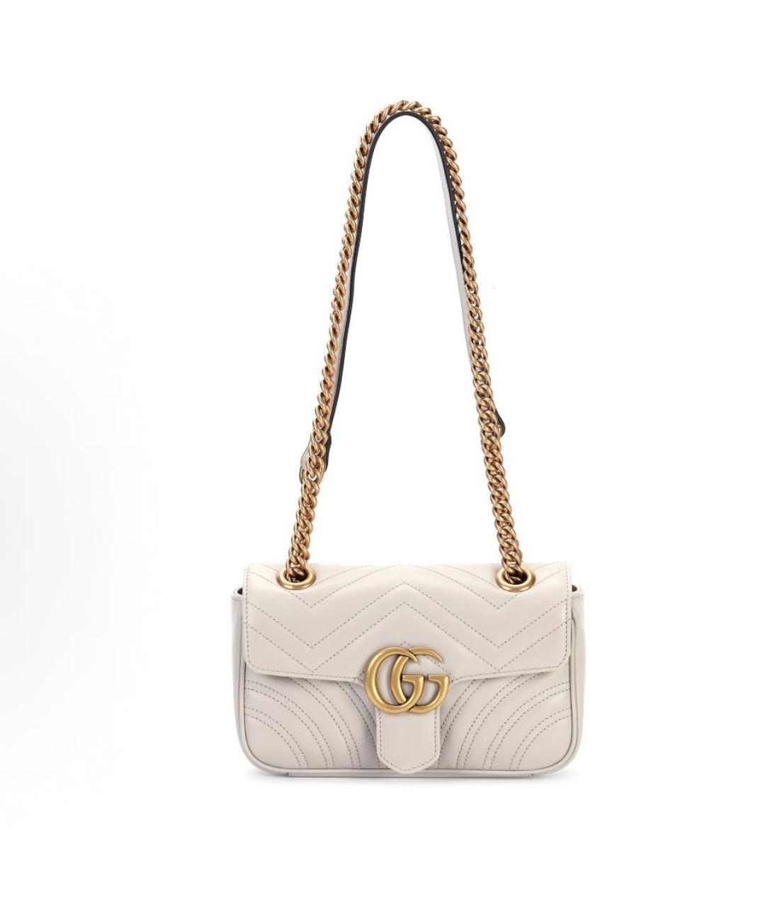 GUCCI Белая кожаная сумка через плечо, фото 5