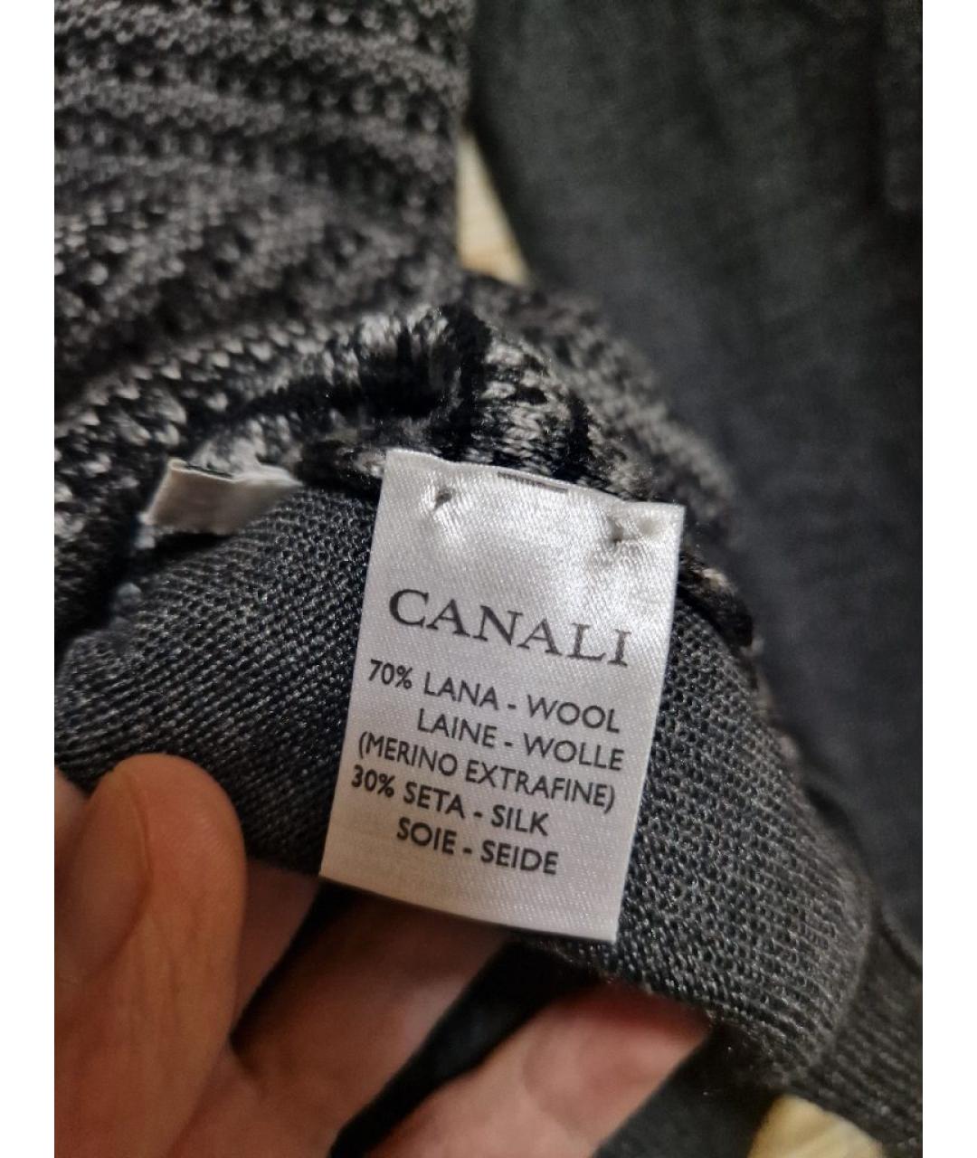 CANALI Серый шерстяной джемпер / свитер, фото 6