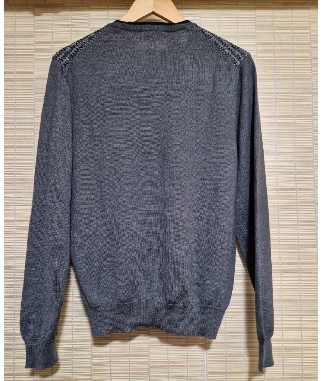 CANALI Серый шерстяной джемпер / свитер, фото 2