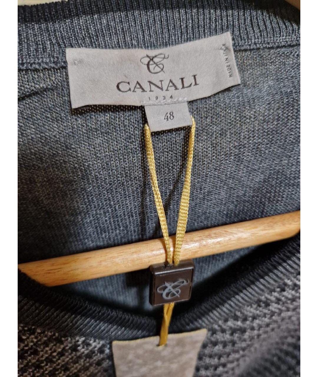 CANALI Серый шерстяной джемпер / свитер, фото 3