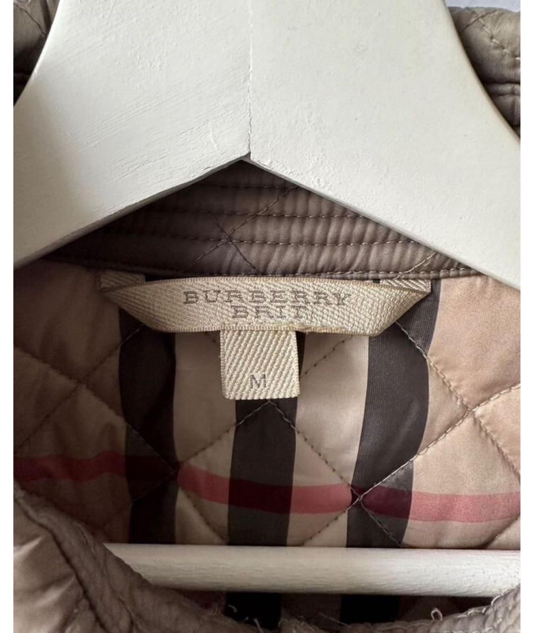 BURBERRY Бежевая полиамидовая куртка, фото 3