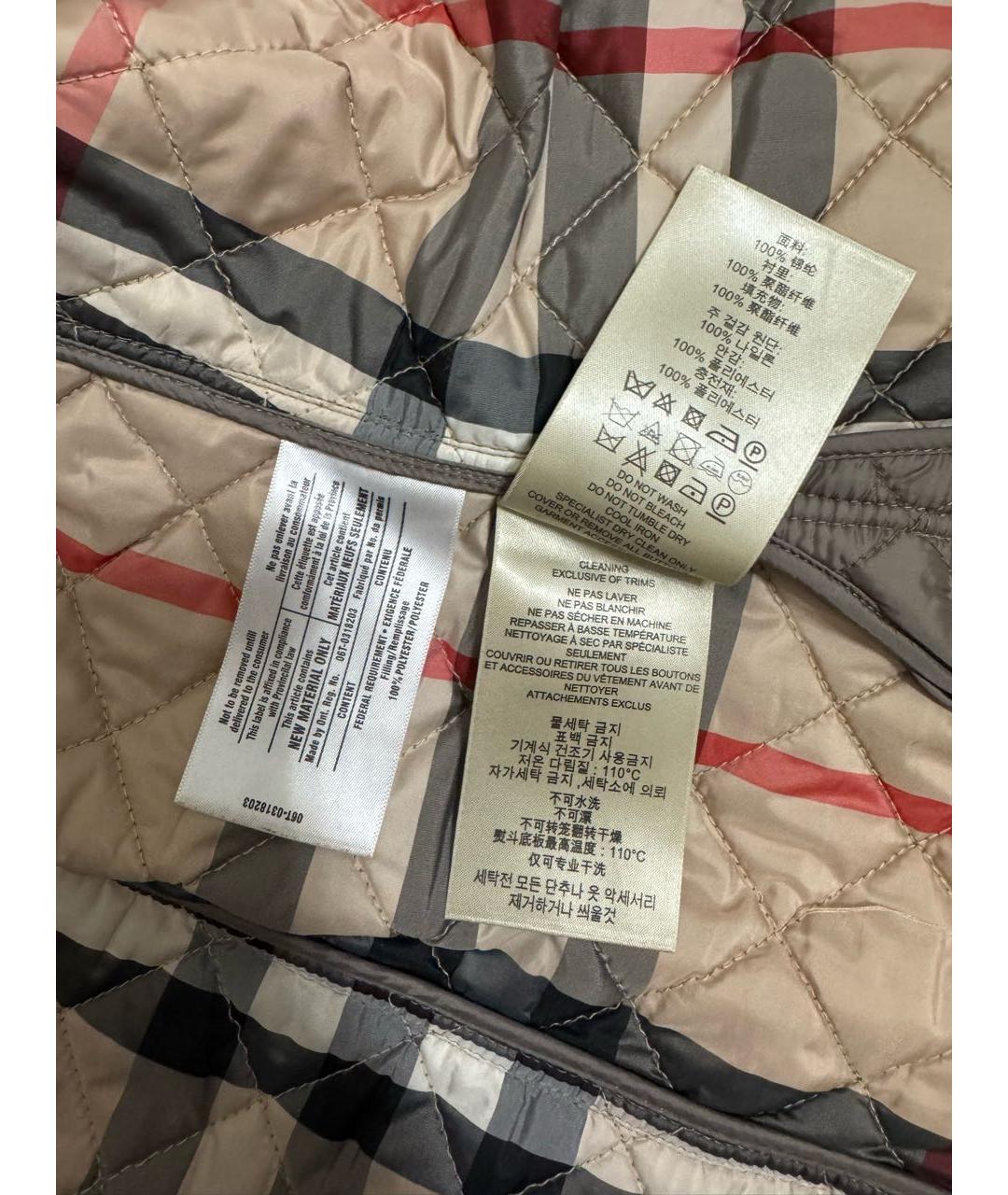 BURBERRY Бежевая полиамидовая куртка, фото 6