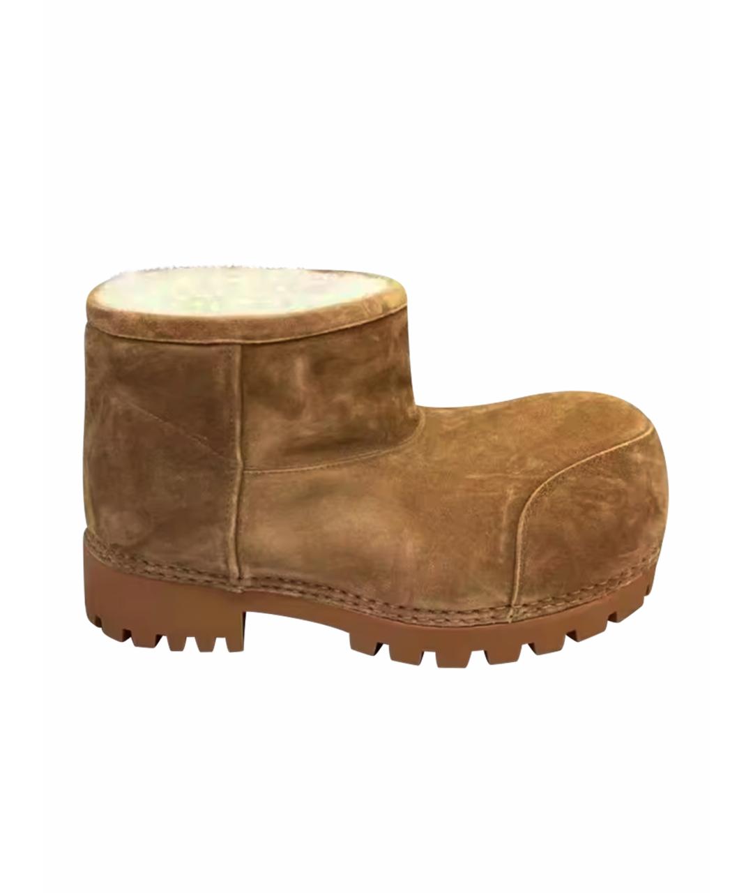 BALENCIAGA Коричневые замшевые ботинки, фото 1