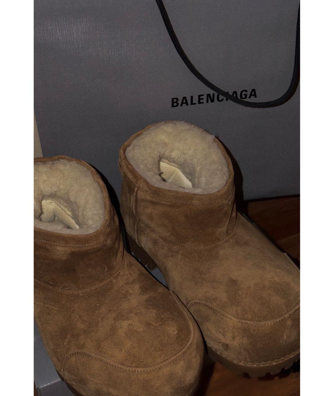 BALENCIAGA Коричневые замшевые ботинки, фото 4