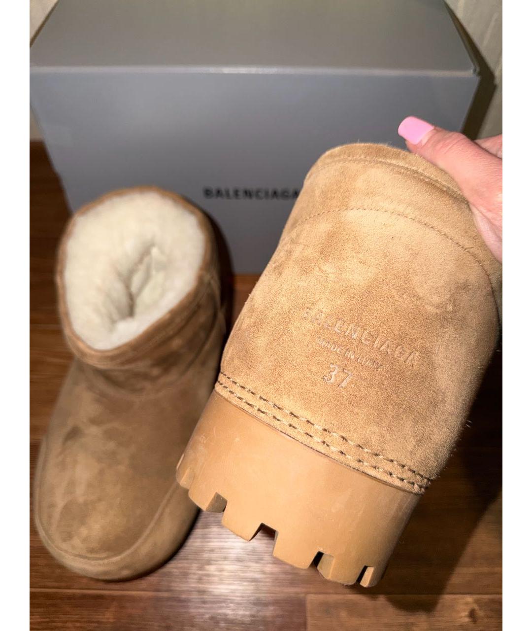 BALENCIAGA Коричневые замшевые ботинки, фото 5